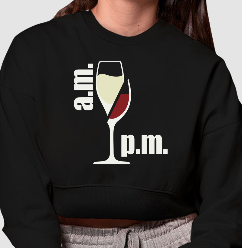 A.M/P.M - All Day Wine - Cropped Moletom