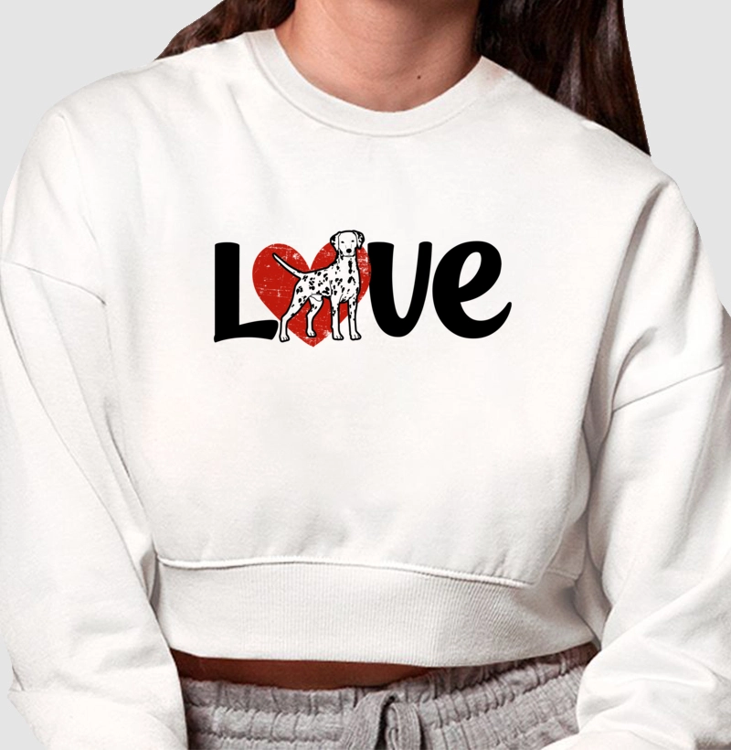 Moletom Cropped Dalmata Love