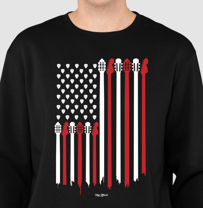 American Flag Acoustic&Guitar