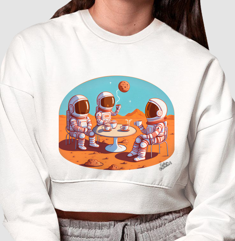 Astronautas Tomando Cafe em Marte