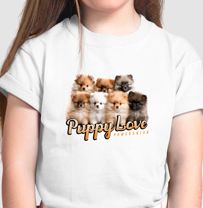 Camiseta Infantil Pomerania Puppy Love 02
