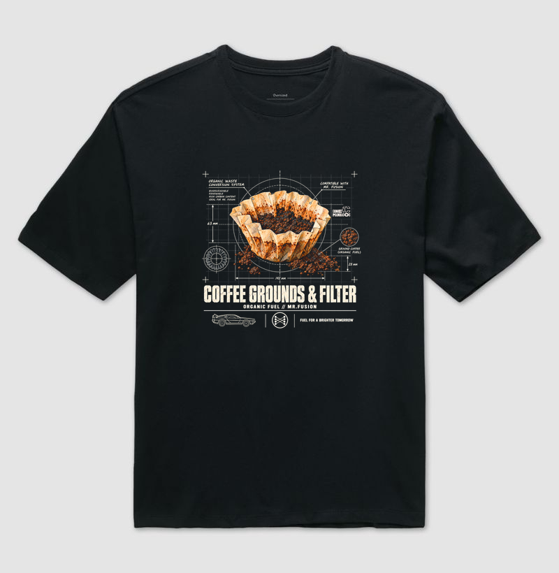 Coffee Grounds & Filter Organic Fuel - Camiseta Oversized