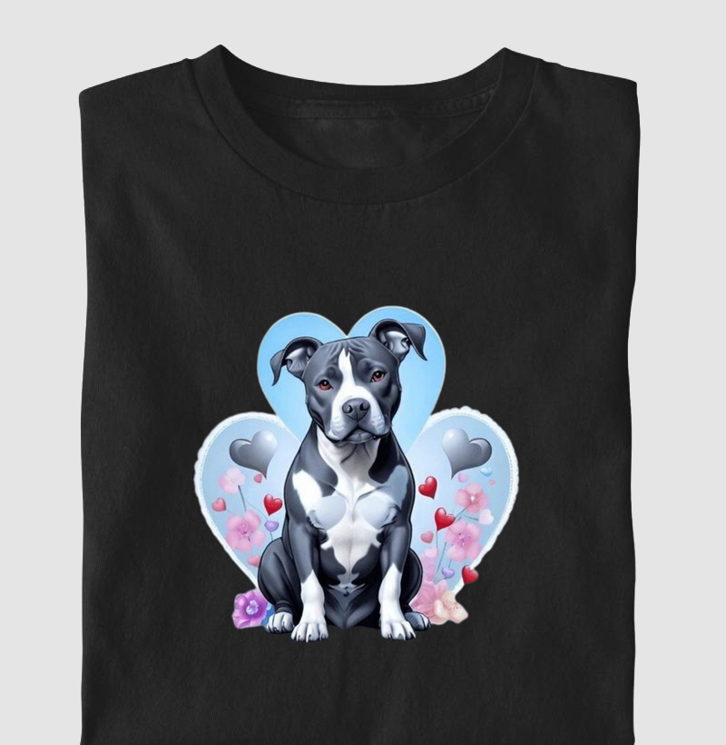 Pit Bull Flowers e heart