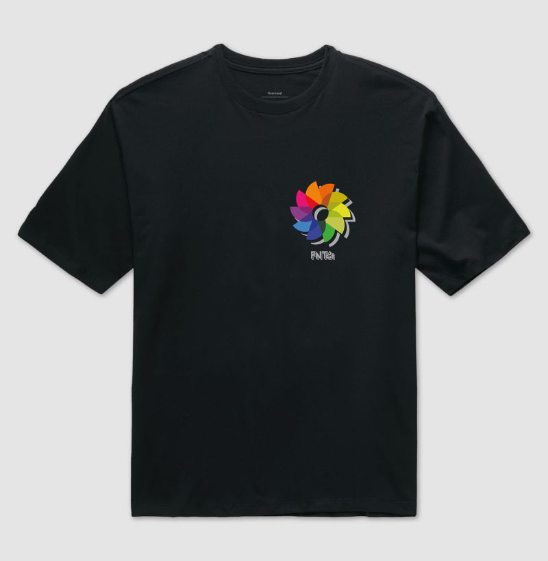T-SHIRT OVERSIZED "DIA" / FLOR DO SOL PEQUENA