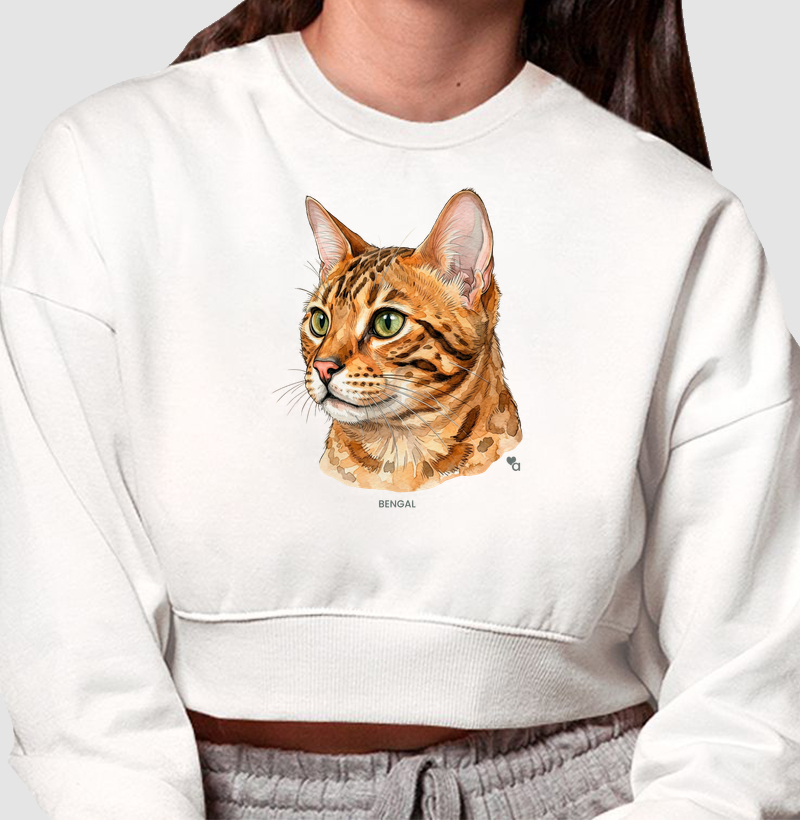Gatos - Bengal - Moletom Cropped
