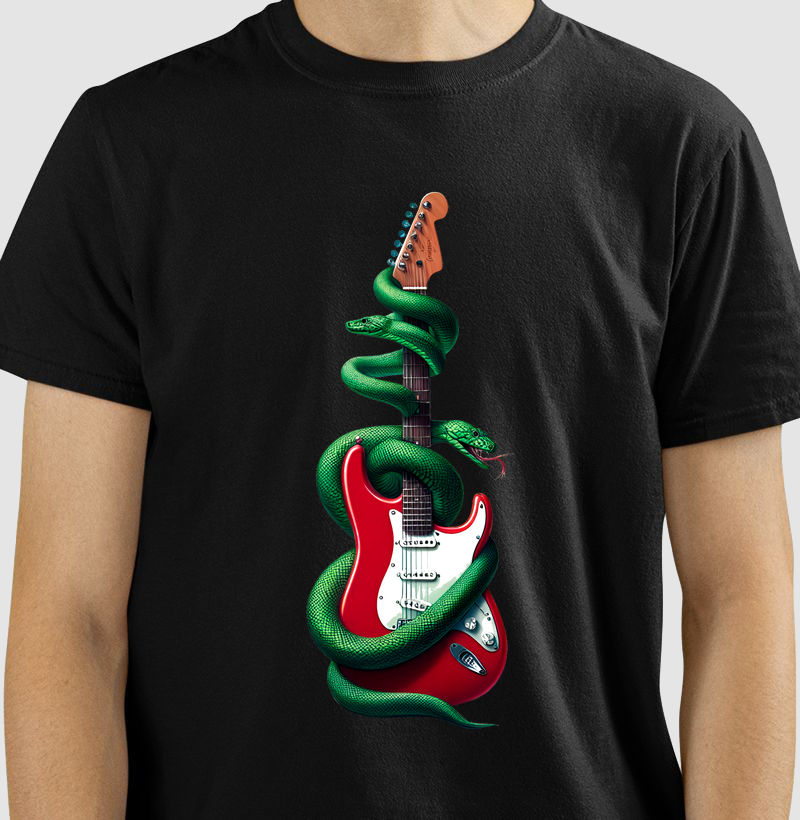 Camiseta Guitarra e Cobras