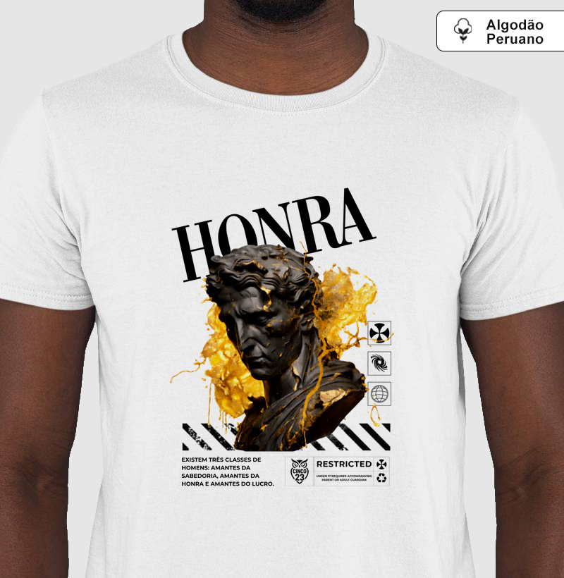 Camiseta Algodão Peruano Masculina: Honra