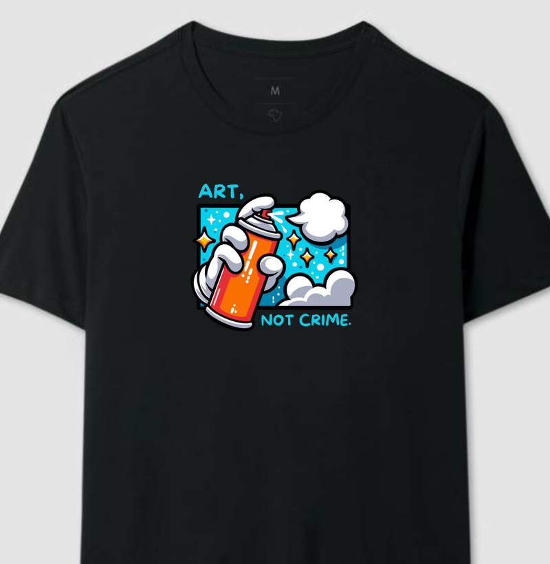Camiseta Art, Not Crime