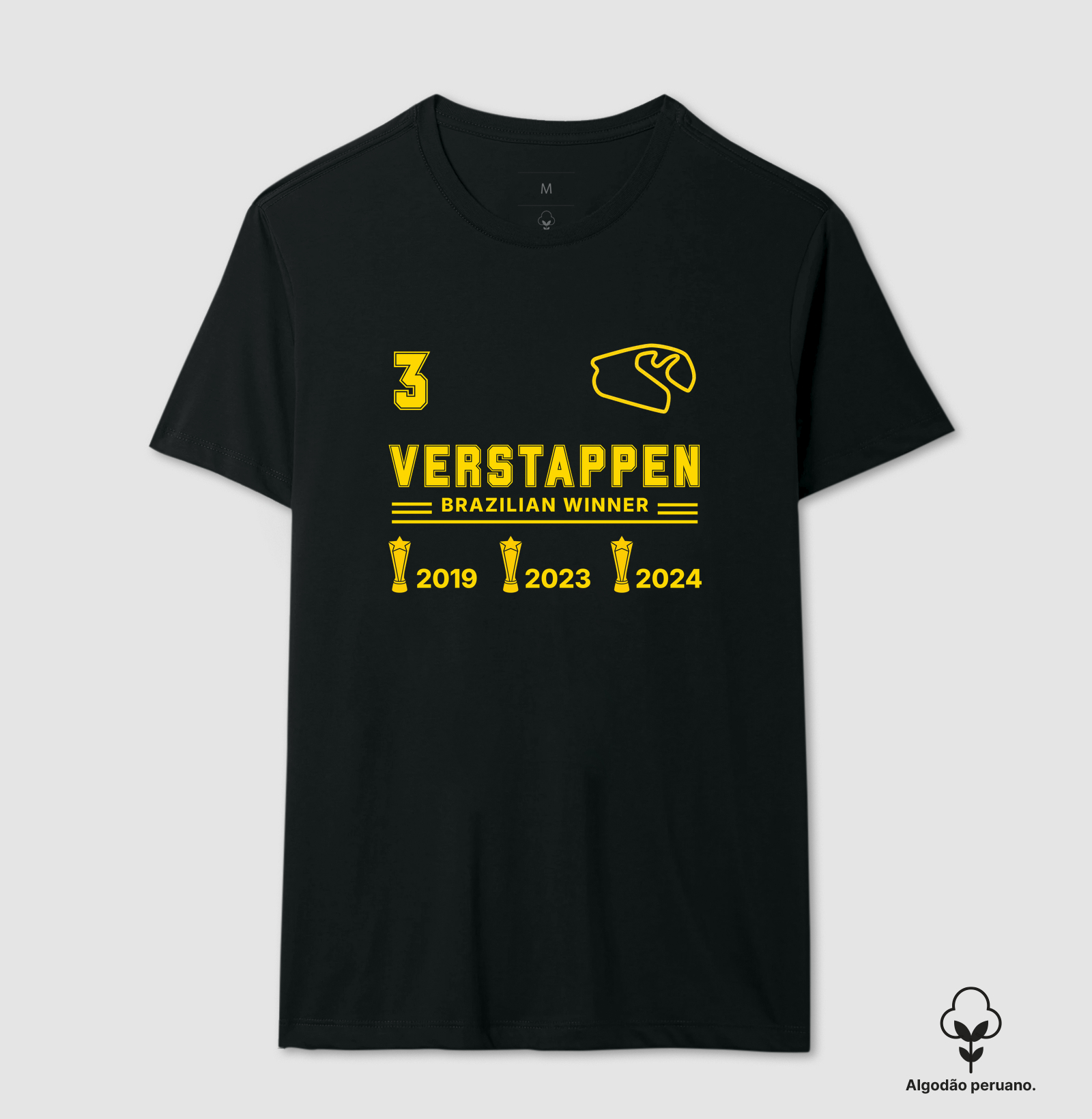Max Verstappen Brazilian Winner - Camiseta Algodão Peruano