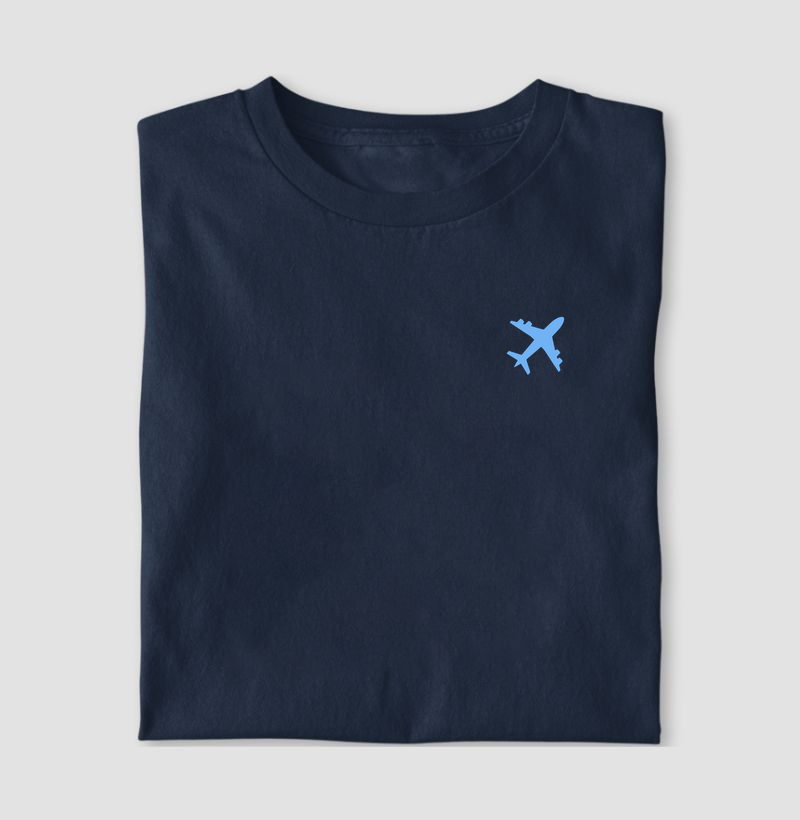Viajante Minimalista - avião azul claro