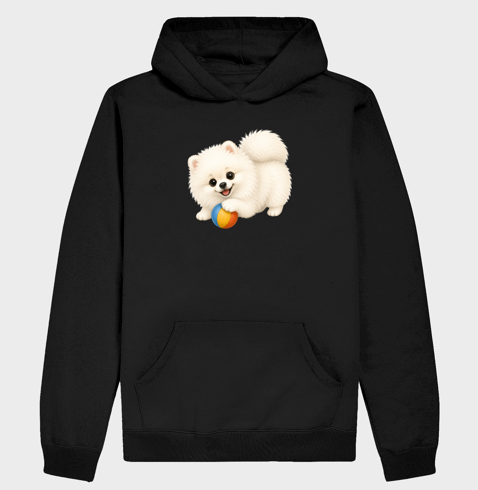 Pomerânia (Spitz Alemão) Branco - Desenho Animado - Hoodie Moletom