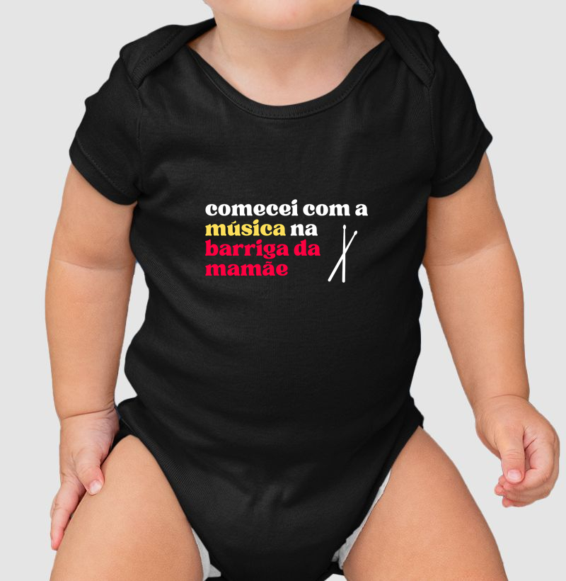 Música na barrida da mamãe (bateria) - Body Infantil