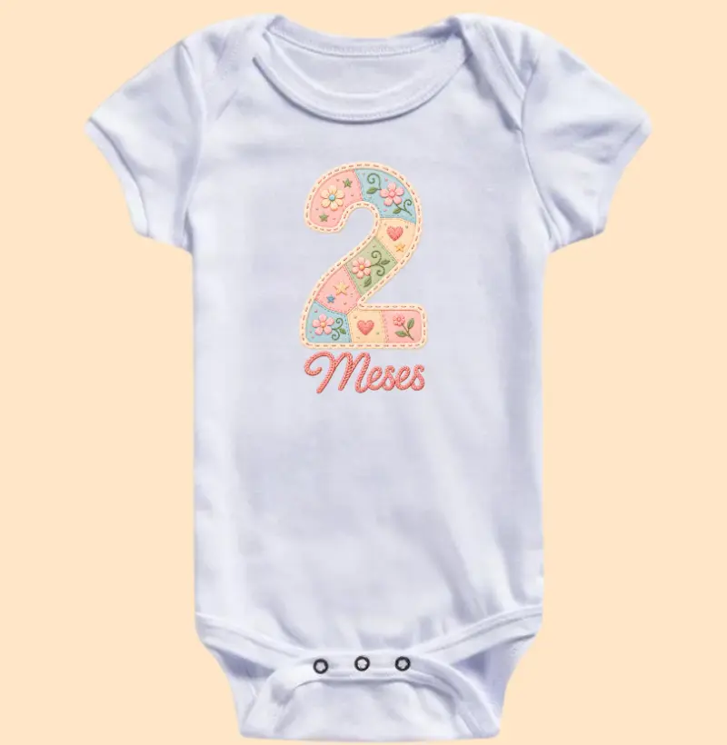 2 meses - flores e encantos  - Body Infantil