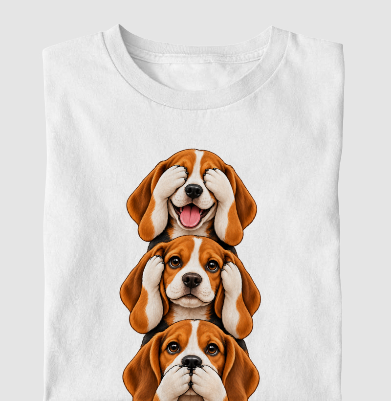Ver, ouvir e falar versão Beagle - Camiseta