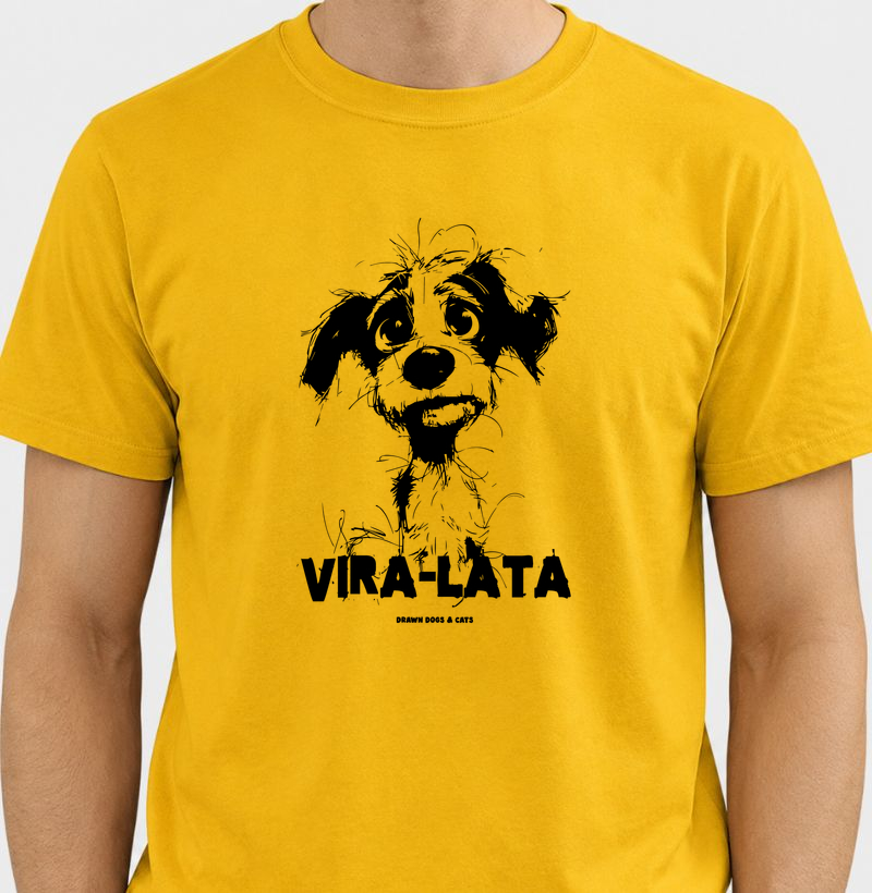 Desenho de vira-lata linhas pretas