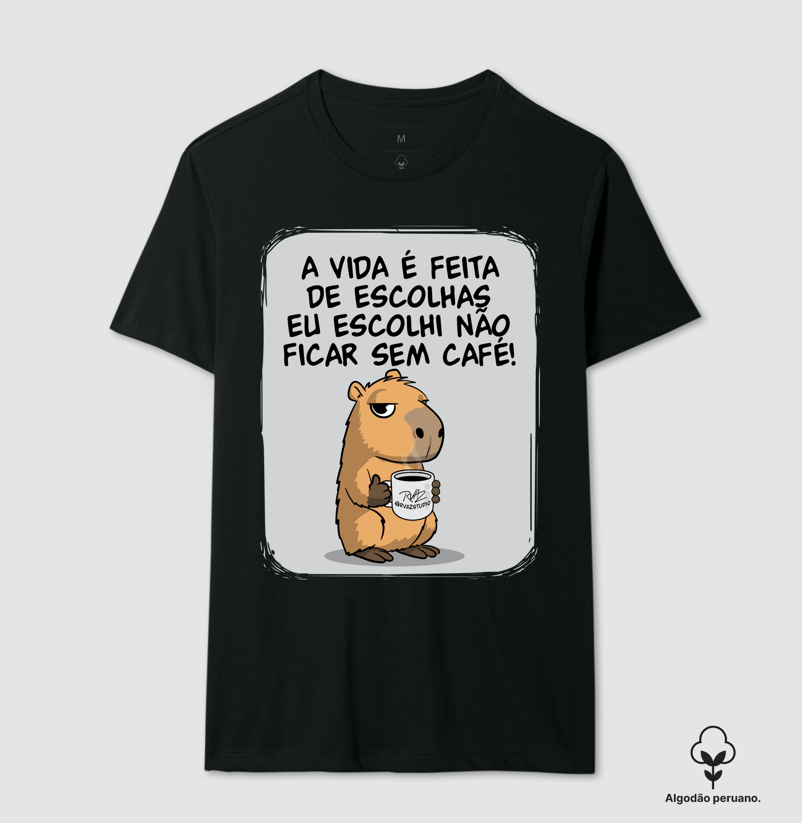 Camiseta Capivara Café - Camiseta Algodão Peruano
