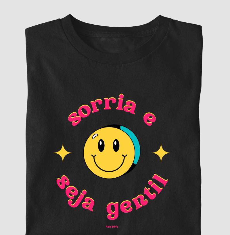 Camiseta Infantil Sorria e Seja Gentil Pink