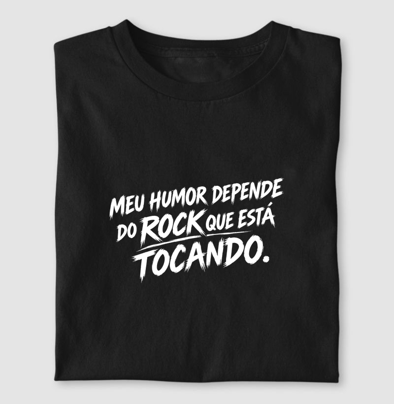 Camiseta Meu Humor Depende do Rock que Está Tocando
