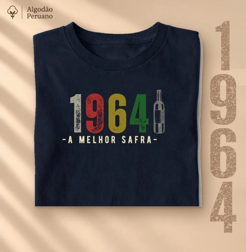 Camiseta A Melhor Safra 1964 - Camiseta Algodão Peruano