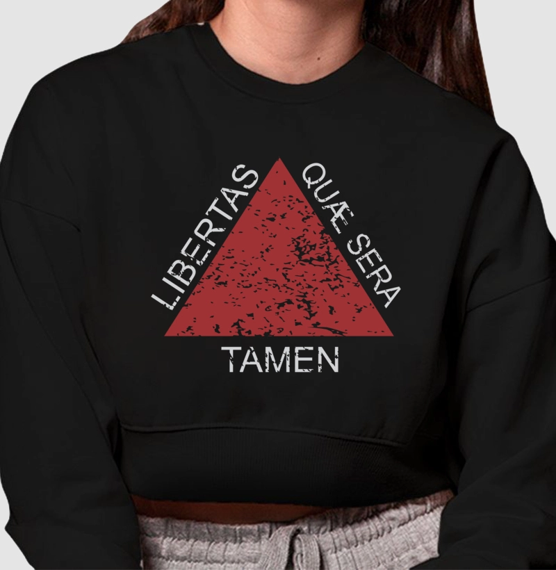 Moletom Cropped Bandeira de Minas - Preto