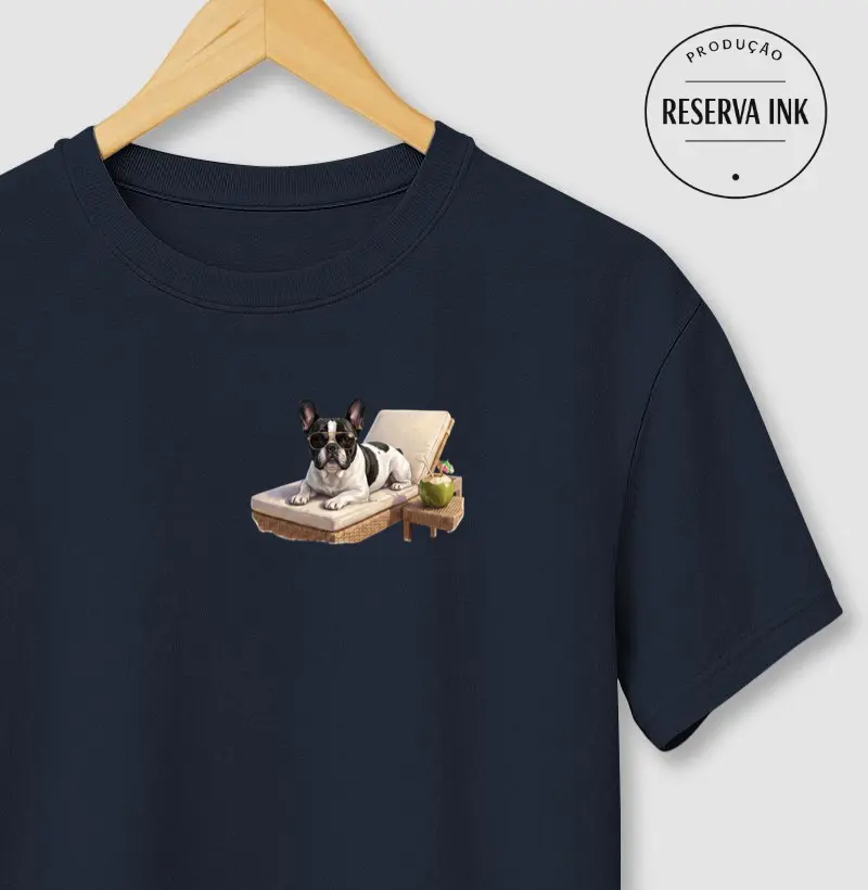 Bulldog Francês Preto e Branco - Férias