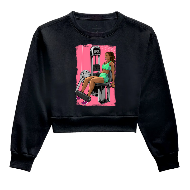 Mulher Preta fazendo Cadeira Extensora V04