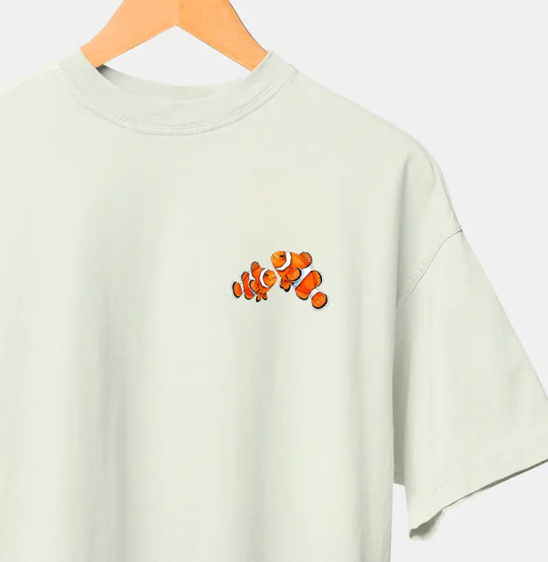 Peixes - Mini - Palhaço - Oversized - Camiseta Oversized
