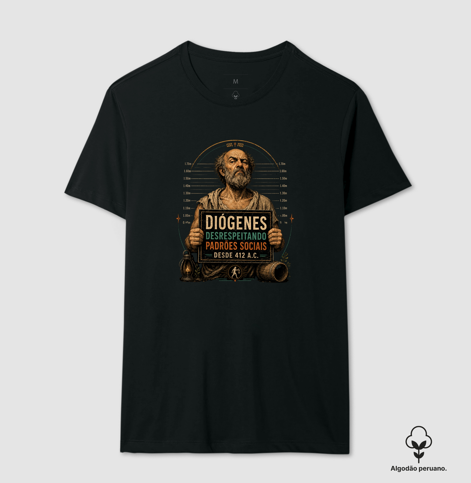 Diógenes - Desrespeitando padrões sociais - Camiseta Algodão Peruano