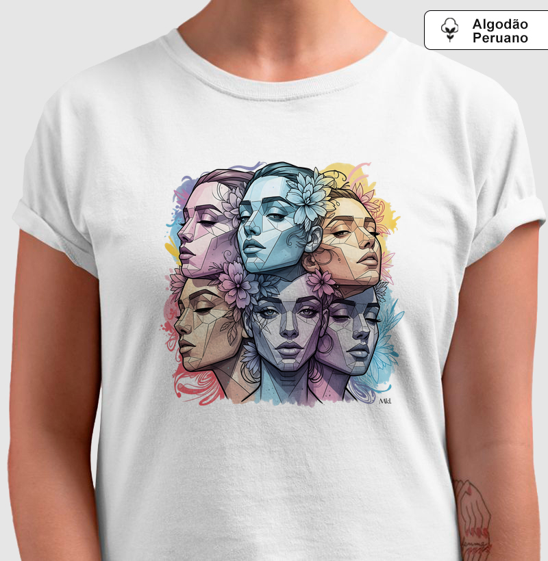 Camiseta Algodão Peruano - Faces da Deusa 