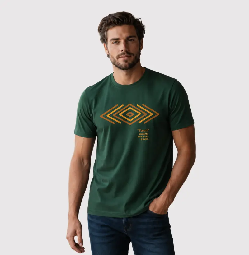 T-shirt Indígena- Grafismo "Tseuni"