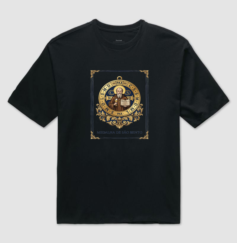 Medalha de São Bento - Camiseta Oversized