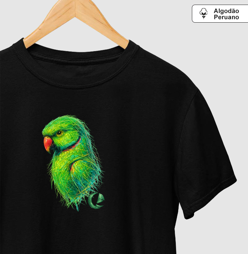 Camiseta Algodão Peruano Ringneck Verde Vibrante