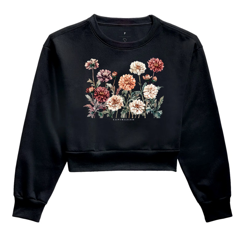 Moletom Cropped - Crisantemos