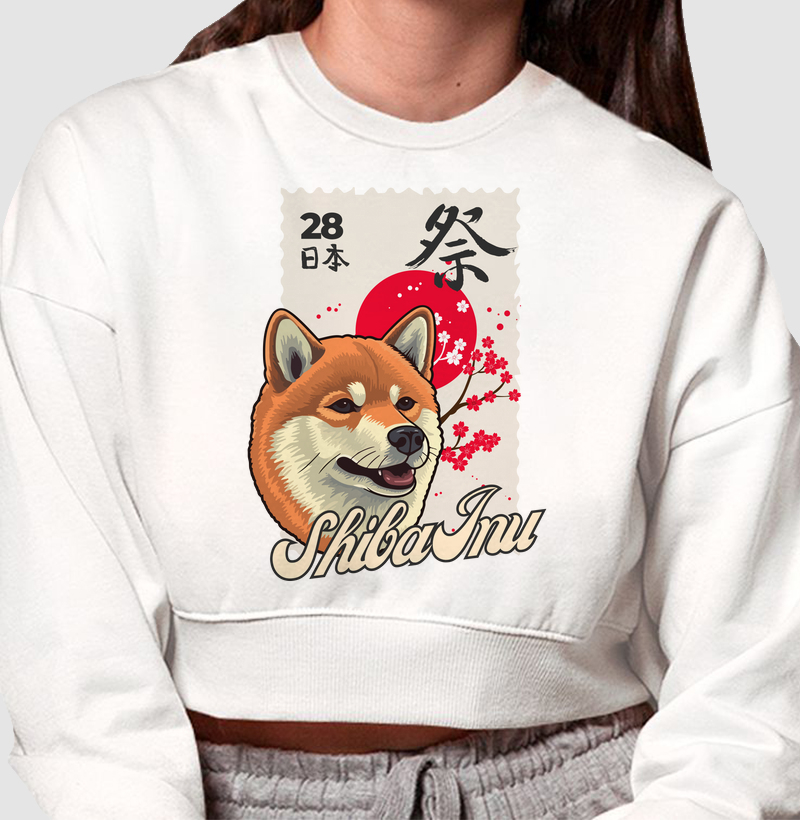 Cropped Moletom Nihon Shiba Inu Dog Pulse