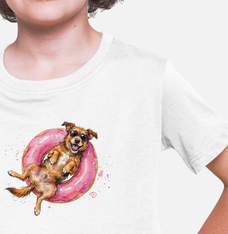 Cachorro na Boia - Camiseta Infantil