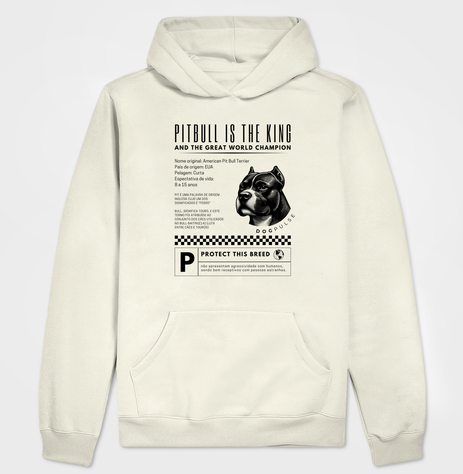 Hoodie Moletom Dog PulsePitbull Is The King – Royal Defender