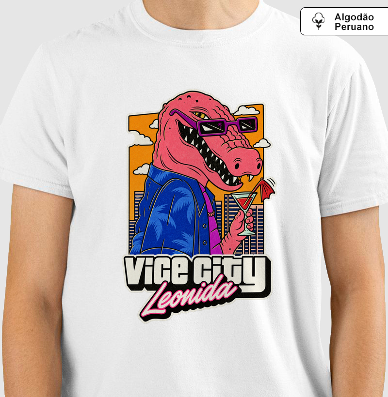 Camiseta Algodão Peruano Jason (GTA VI / Vice City / Leonida) - Jacare Drink