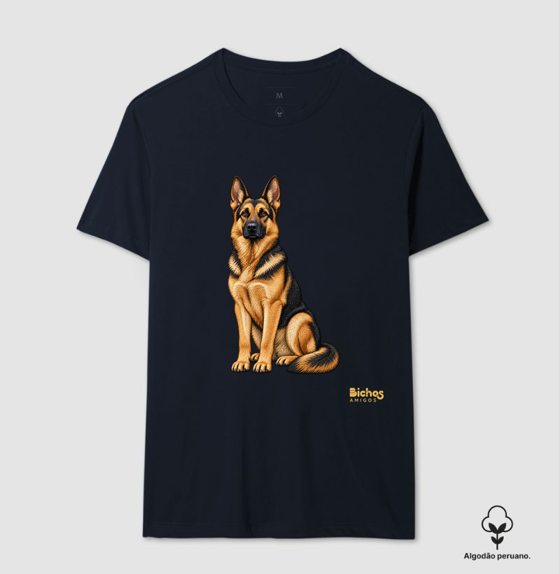 Pastor Alemão - Camiseta Algodão Peruano