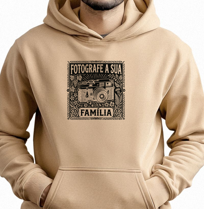 Hoodie moletom Fotografe a sua família - Algodão Premium - ilustração preta