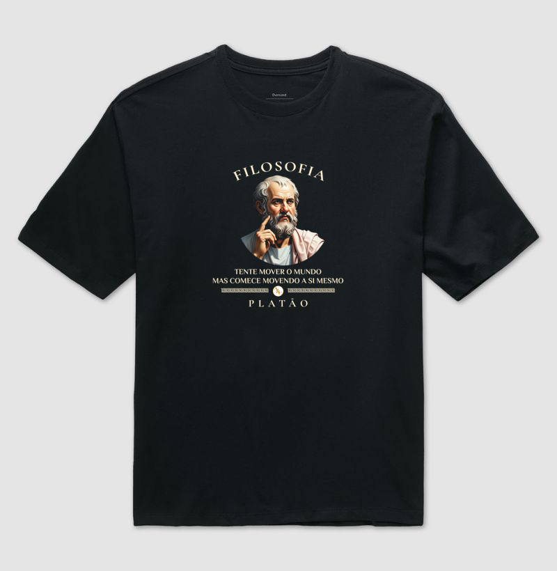 Camiseta O Primeiro Movimento - Platão | Estampa Filosófica Exclusiva
