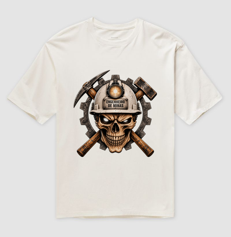 Engenheiro de Minas Skull - Camiseta Oversized
