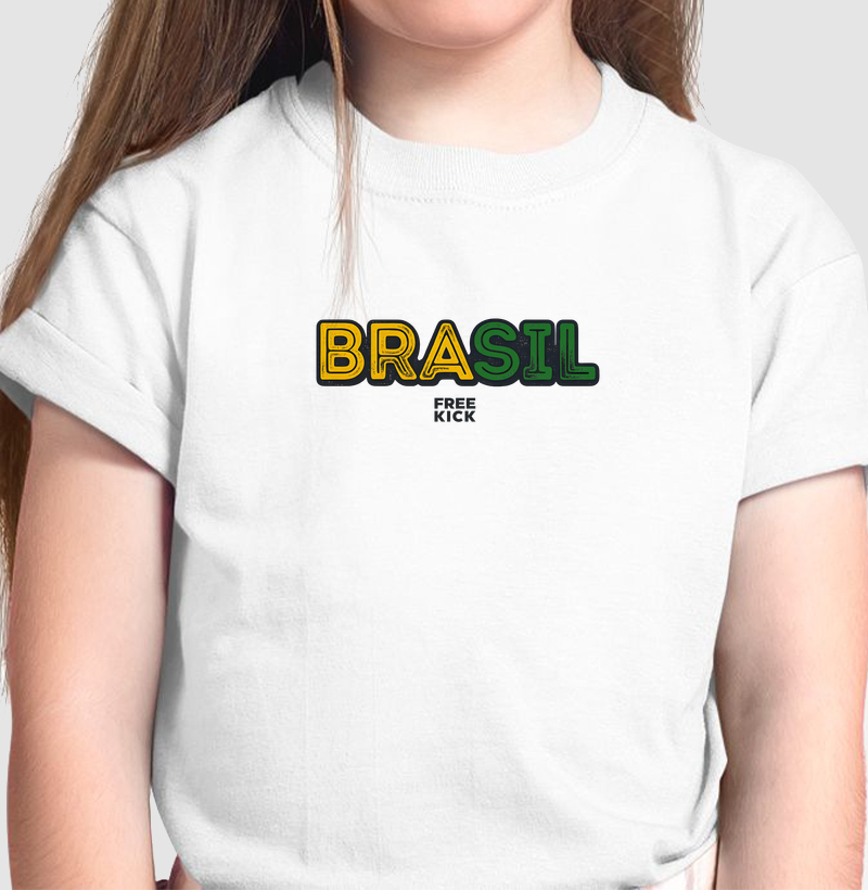 CAMISETA INFANTIL FREE KICK BRA SIL