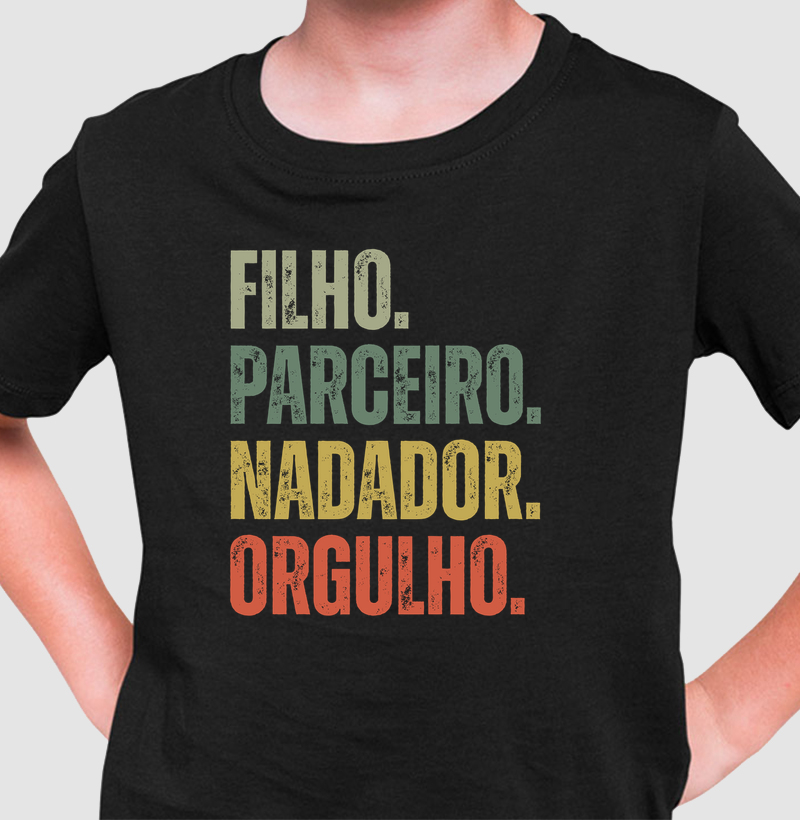 Filho. Parceiro. Nadador. Orgulho.