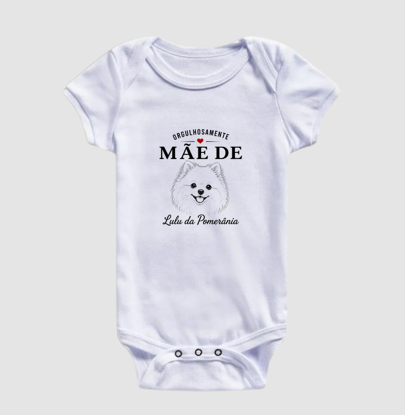 Orgulhosamente Mãe de Lulu da Pomerânia - Body Infantil