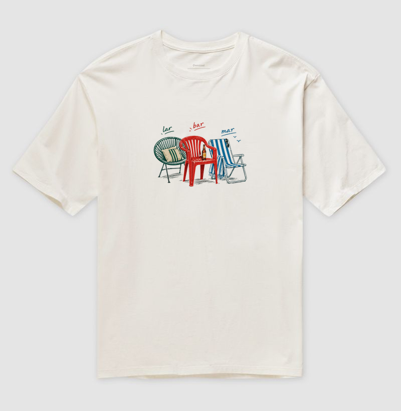 Lar, bar e mar - Camiseta Oversized