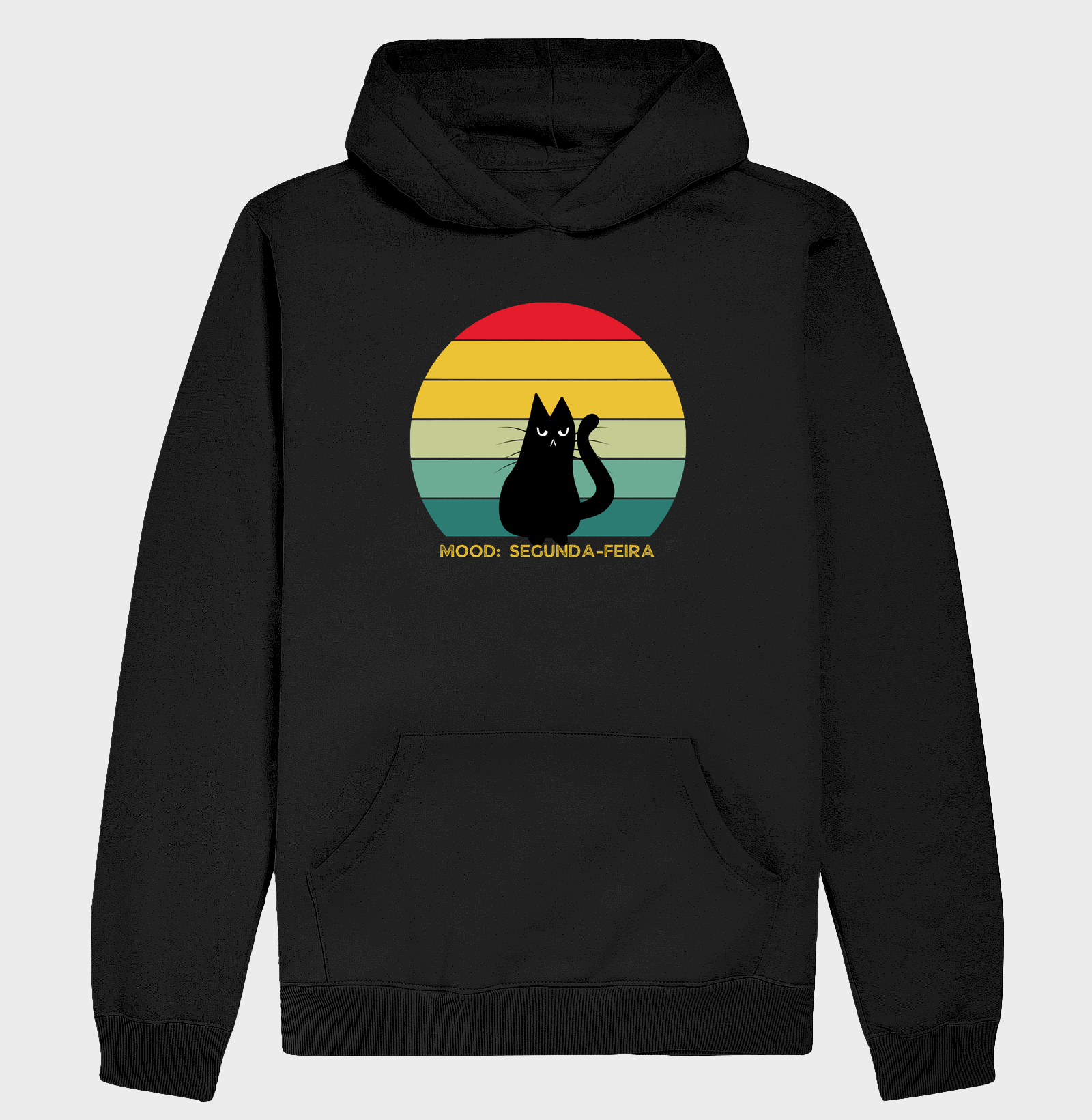 Moletom MOOD: Segunda-Feira (Gato Mal-Humorado Retrô)
