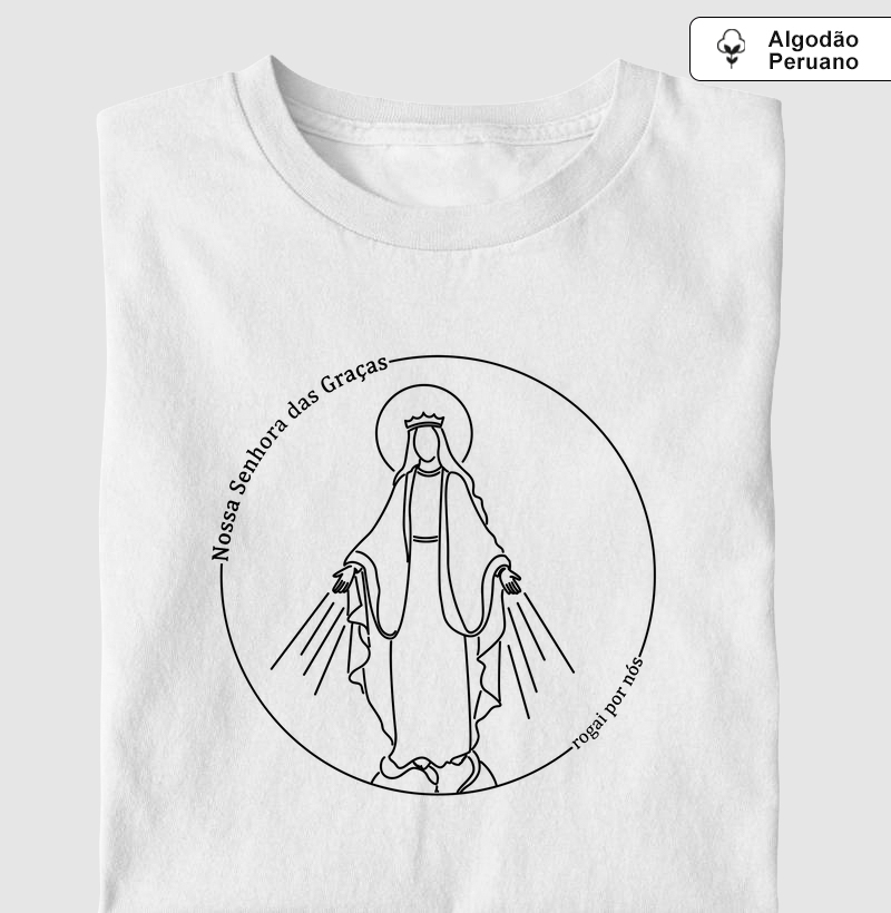 Nossa Senhora das Graças Minimalista - Algodão Peruano