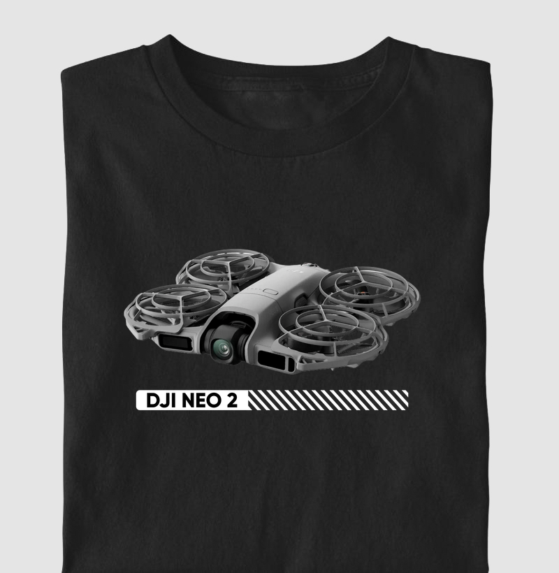 Camiseta Drone DJI Neo 2 - Piloto e Criador de Conteúdo