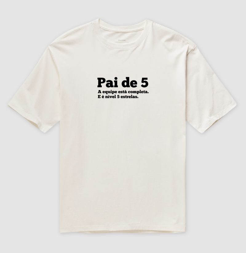 Pai de 5, equipe cinco estrelas Oversized