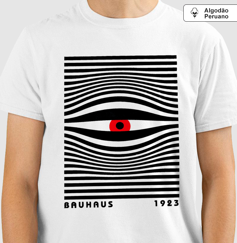 Camiseta Bauhaus 1923 Olho Vermelho Algodão Peruano 